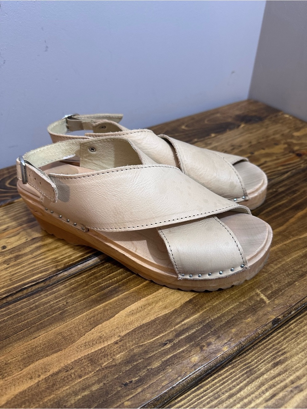 Troentorp Anita Sandals Tan Leather Size 39 With alder Footbed